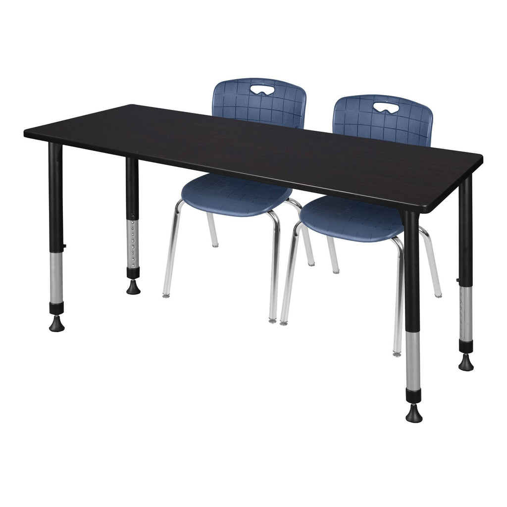 Height Adjustable Classroom Table with 2 Stack Chairs E552654