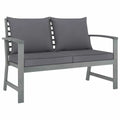 Dark Gray Cushion Solid Acacia Wood Patio Bench L932