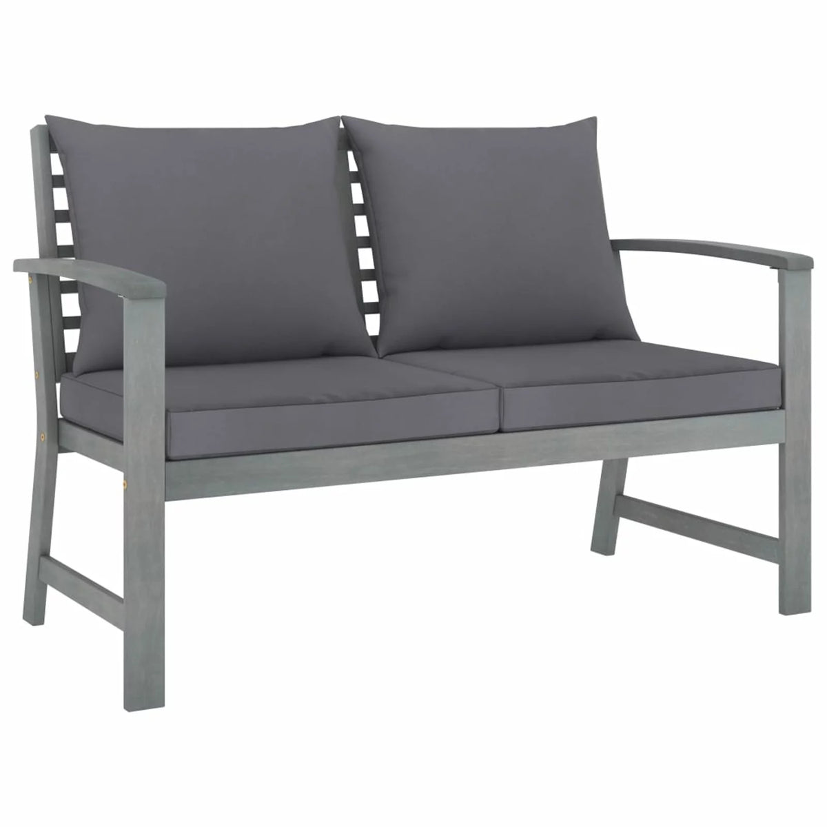 Dark Gray Cushion Solid Acacia Wood Patio Bench L932