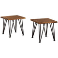 Acacia Wood Outdoor Side Tables Set of 2 A9956