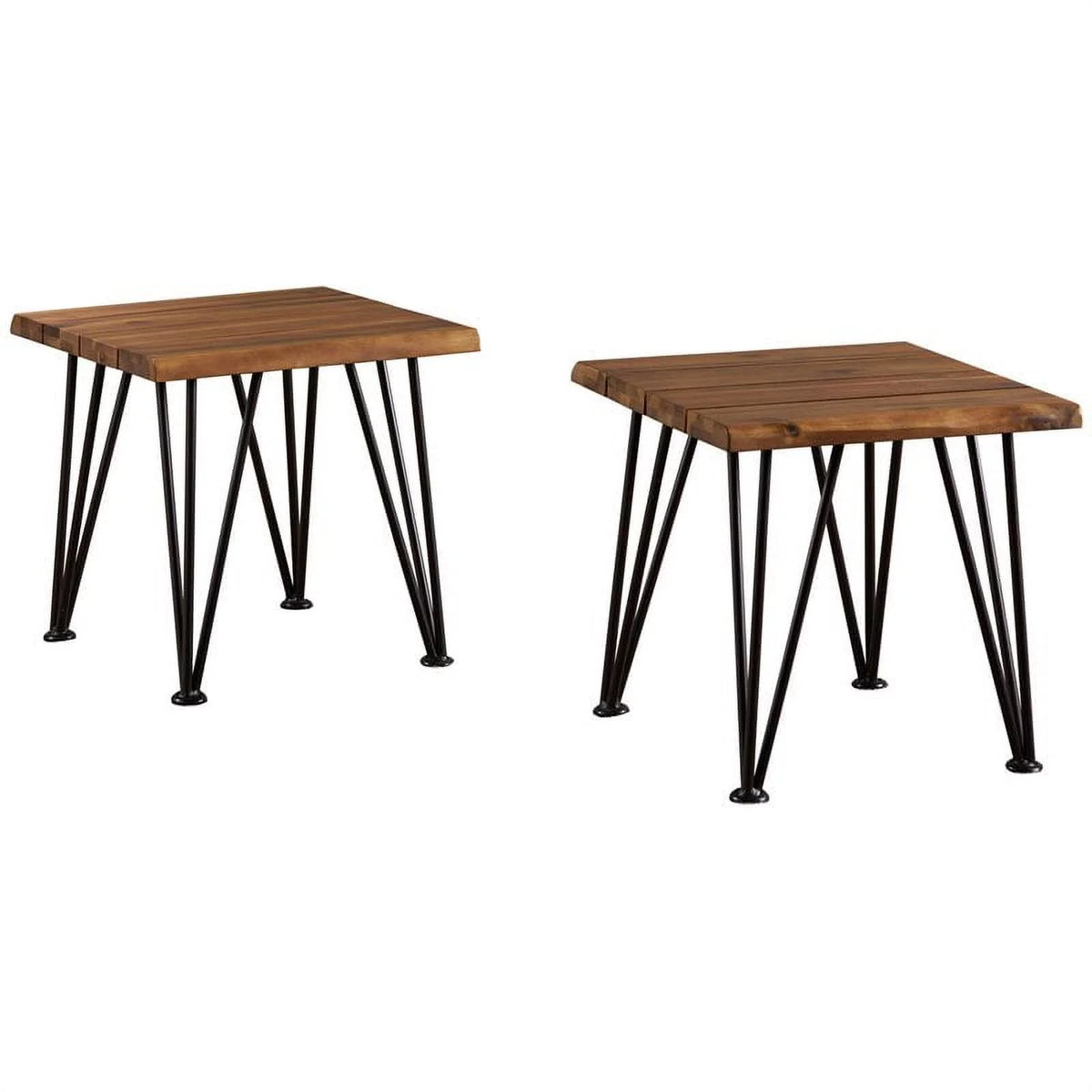Acacia Wood Outdoor Side Tables Set of 2 A9956