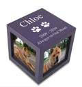 Medium Violet Photo Cube Pet Cremation Urn P7292