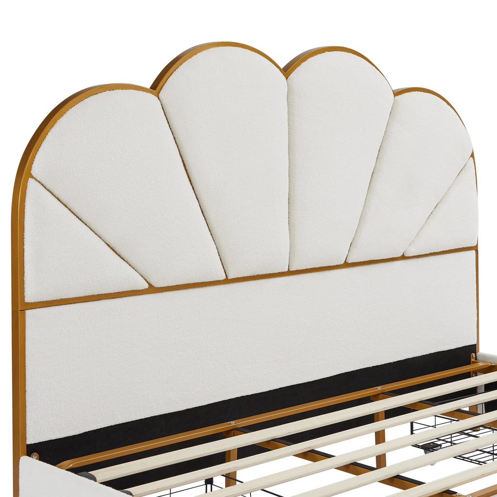 King Size Bed Frame with Drawer - White E3749