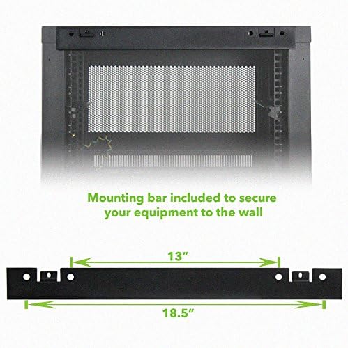 6U Wall Mount Rack Enclosure Server Cabinet 16.5 Inch Deep Perforated Door Lock Shelf W936525
