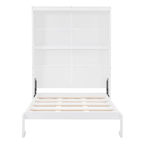White Queen Murphy Wall Bed with Cushion J340
