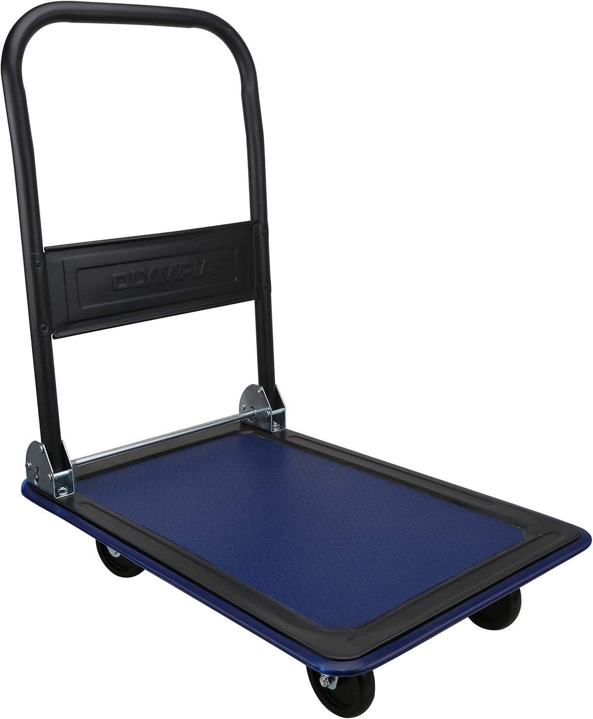 Folding & Rolling Flatbed Cart, Olive Green with Blue Bumper, 600 Lb. Load Capacity, Pack of 2 P770787