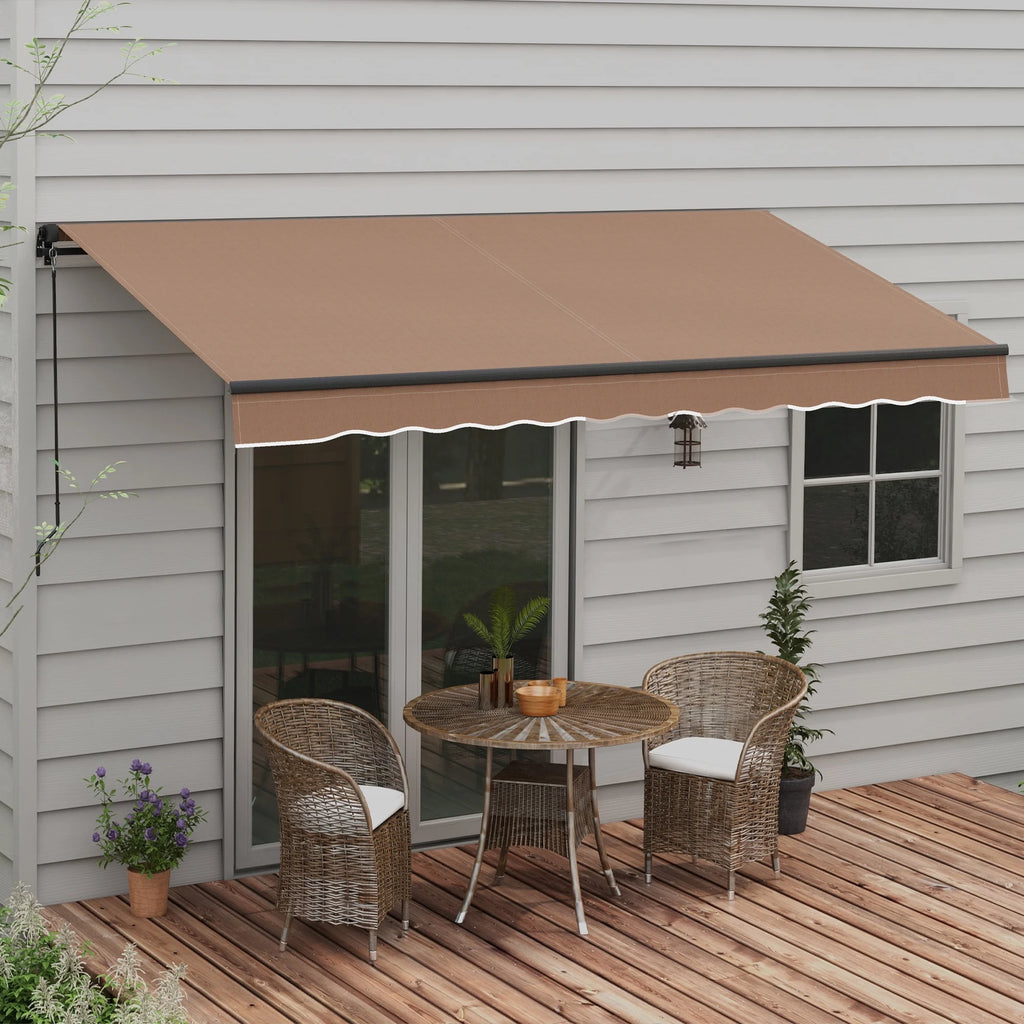 Coffee Patio Retractable Awning Sunshade Shelter C20191