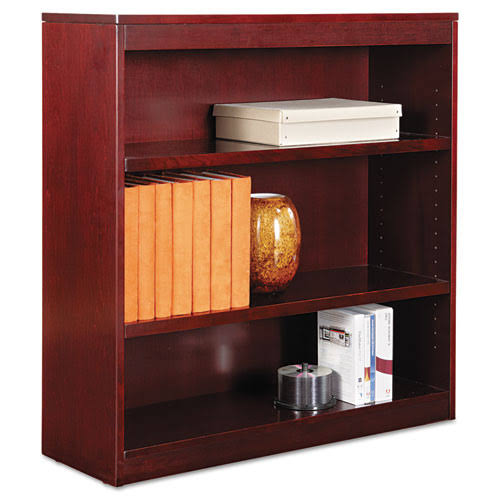 Mahogany Three-Shelf Corner Wood Veneer Bookcase J601105