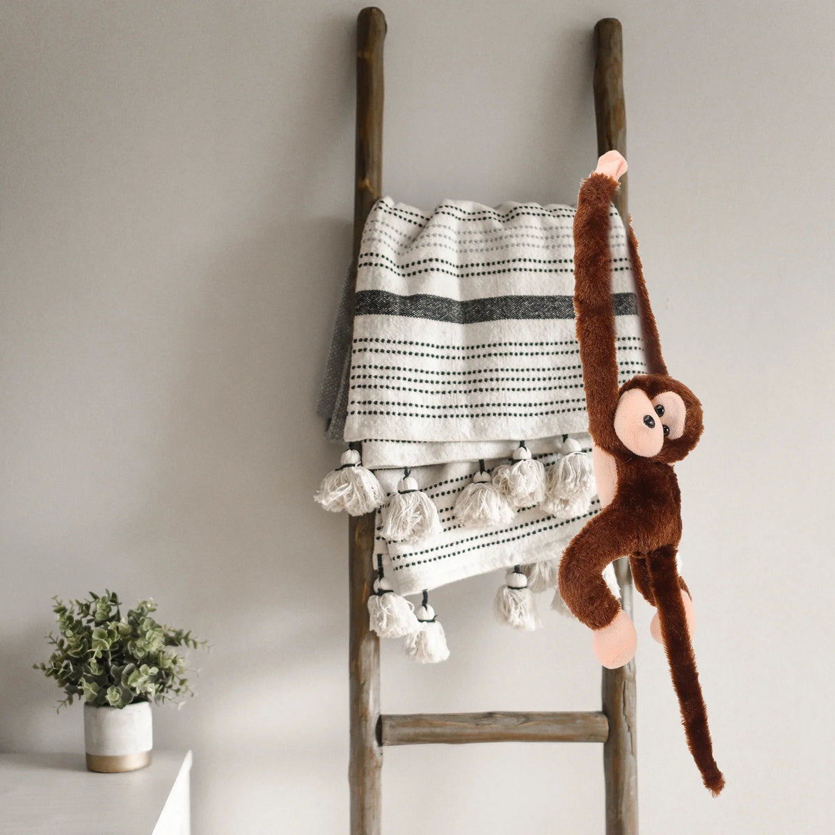 2Pcs Hanging Plush Monkey Doll Stuffed Animal Toy H17885