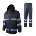High Visibility Reflective Waterproof Raincoat Suits Rain Gear Motorcycle Cycling Rain Poncho Jacket Hooded Rainwear Four Season XXL X787436