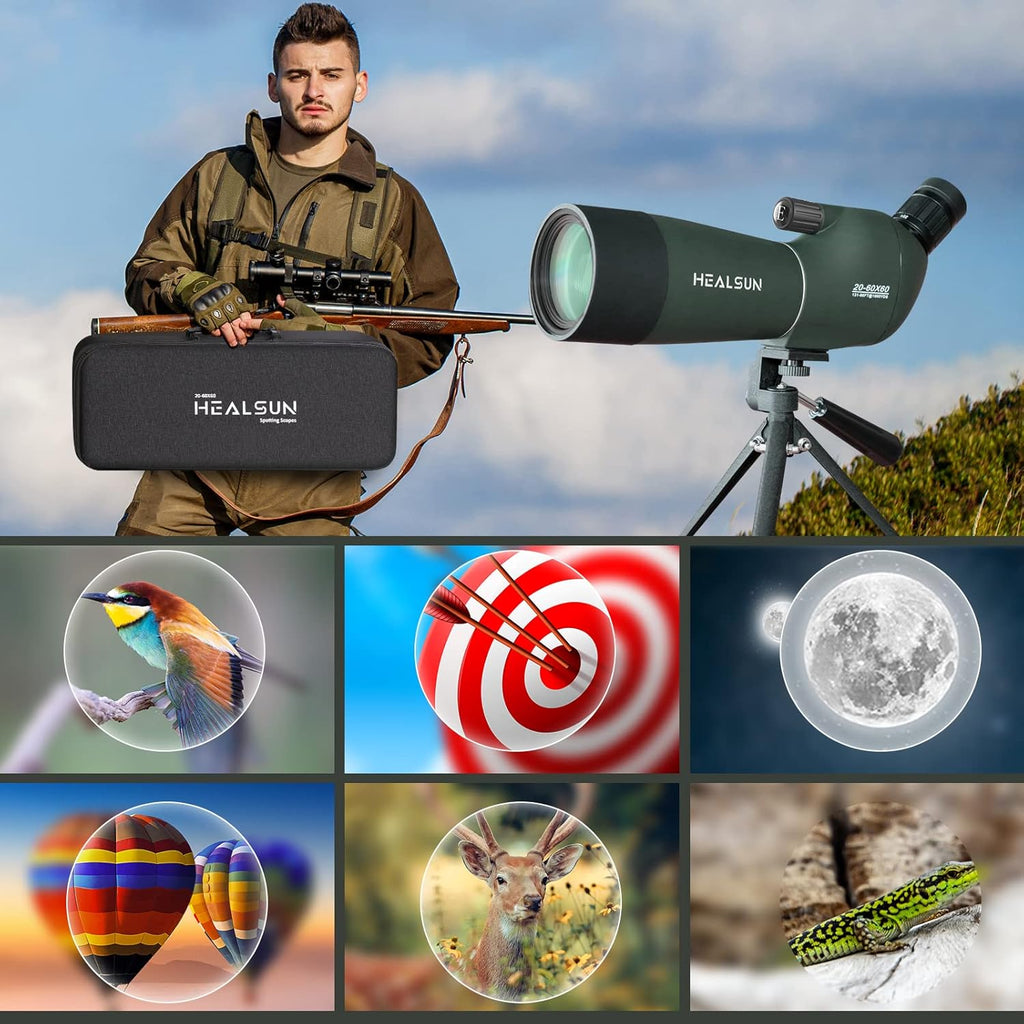 20-60x60 Spotting Scope with Carrying Case, Tripod and Smartphone Adapter Y195075