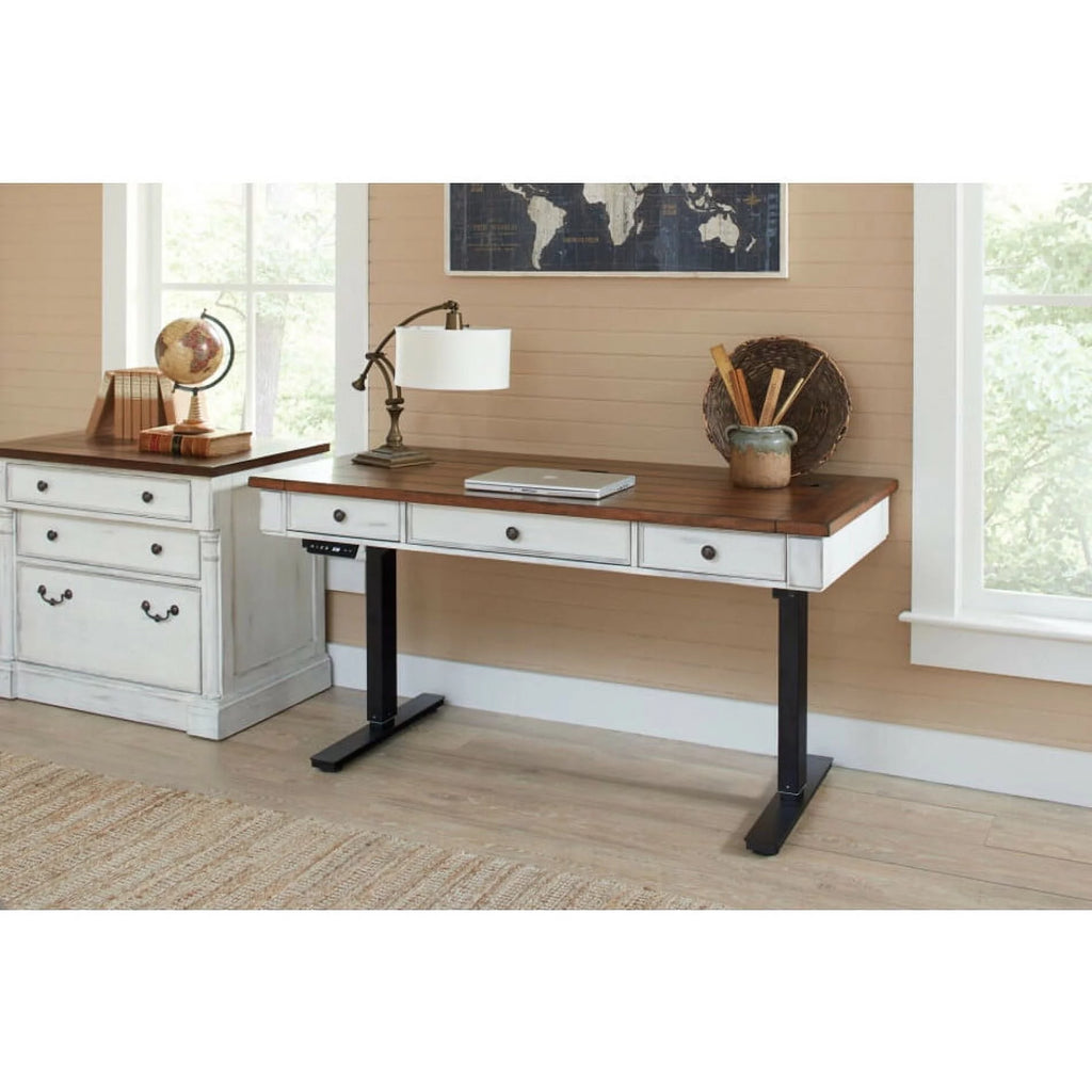 White 3 Drawer Rustic Wood File Cabinet M2890