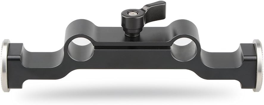 Leather Handle 15mm Rod Shoulder Mount Rig with Rosette Standard Accessory for DSLR (Black, M6 Thread, 31.8 mm) V5986