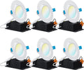 12W=75W 750 LM Adjustable CCT Dimmable IC Rated LED Recessed Light 6 Pack A307