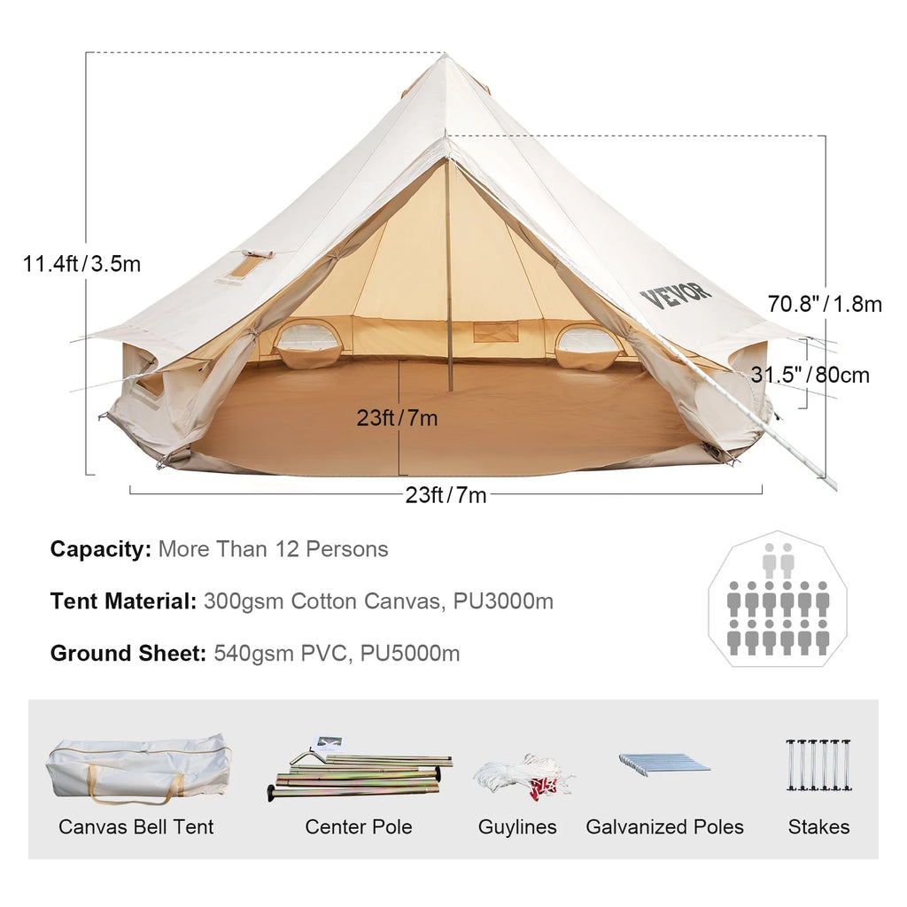 Canvas Wall Tent With Stove I632