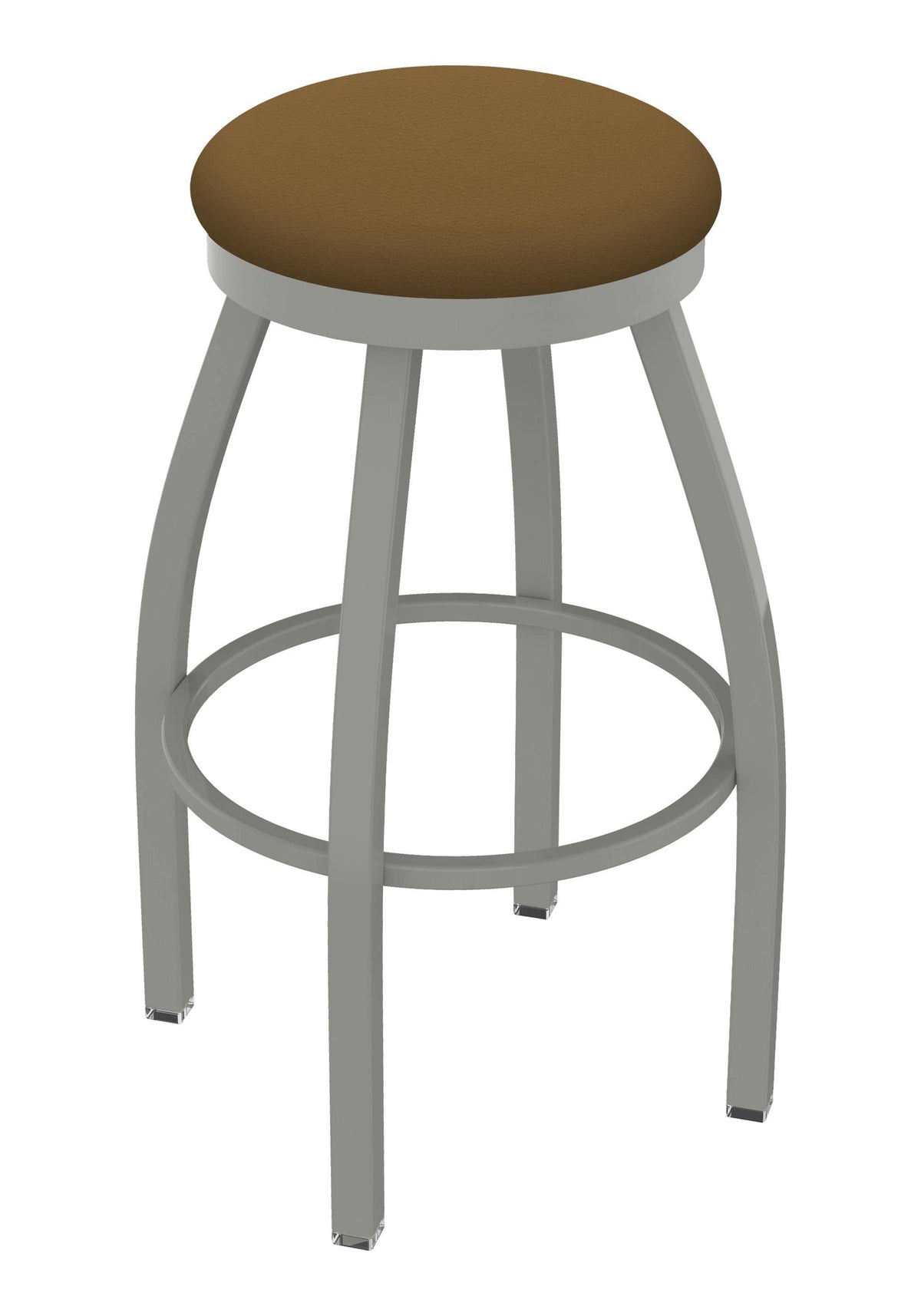 Swivel Bar Stool with Anodized Nickel Finish and Canter Saddle Seat P900