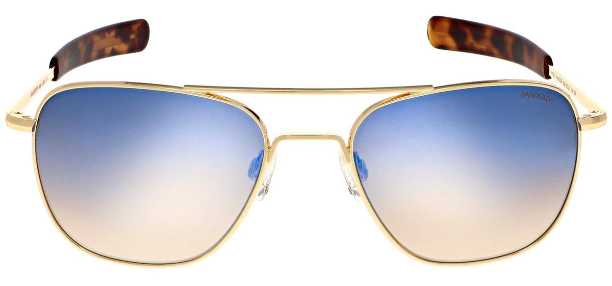 Aviator Bayonet Temple Sunglasses in Gold R477
