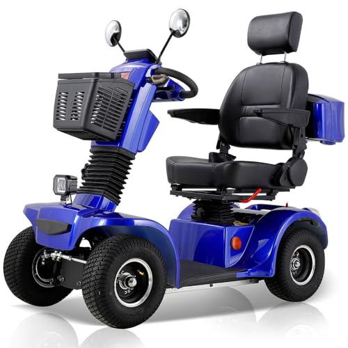 4 Wheel 500lbs Capacity Electric Powered Mobility Scooter with Adjustable Seat and Rear Basket N944330