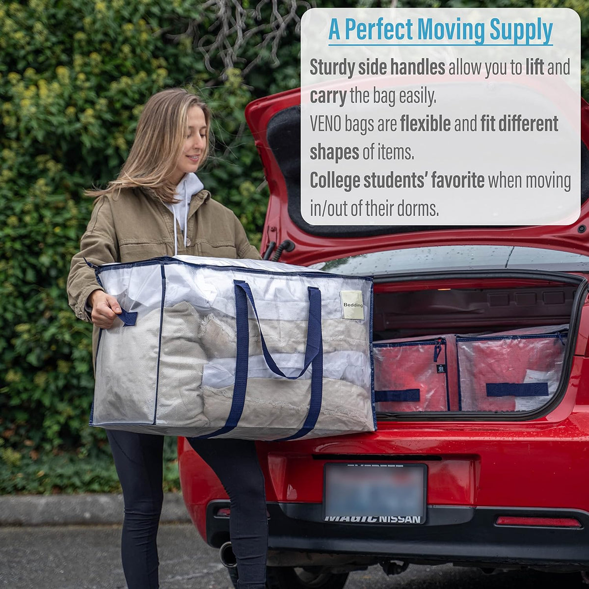 12 Pack Heavy-Duty Moving Bag with Backpack Straps and Label Pocket H788848