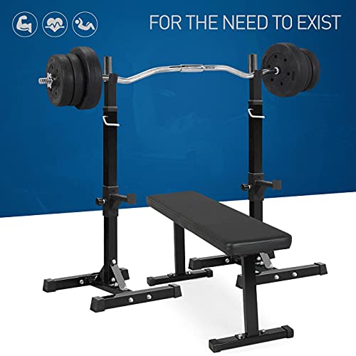 Pair of Adjustable Solid Steel Squat Rack Stands E66376
