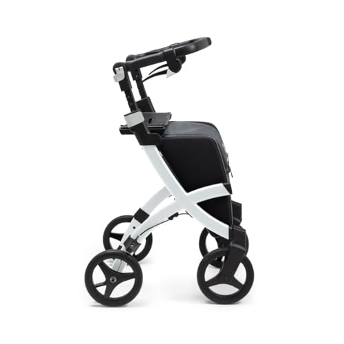 Upright Rollator Walker with seat, Lightweight Folding Walker with Large Shopping Bag S5343
