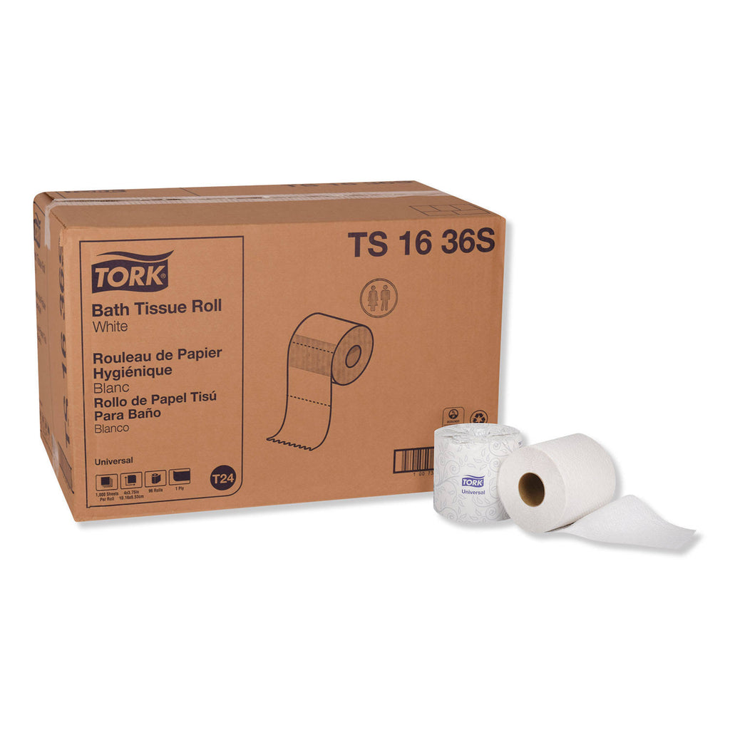 White 1-Ply Bath Tissue, 1000 Sheets/Roll, 96 Rolls/Carton M3353