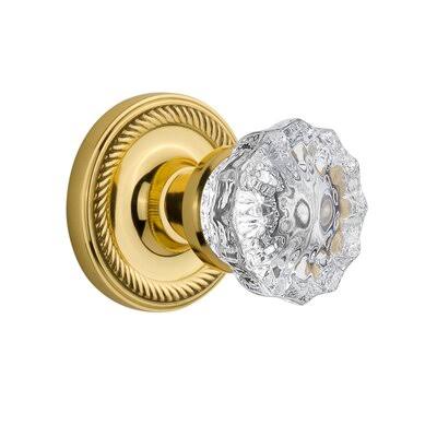 Clear Crystal Double Dummy Door Knob with Rope Rosette G829804