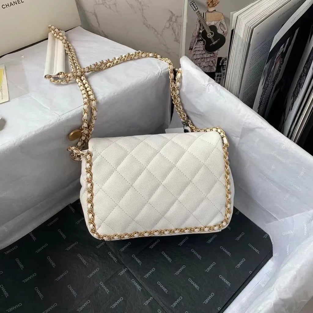 White Chain Flapbag F678