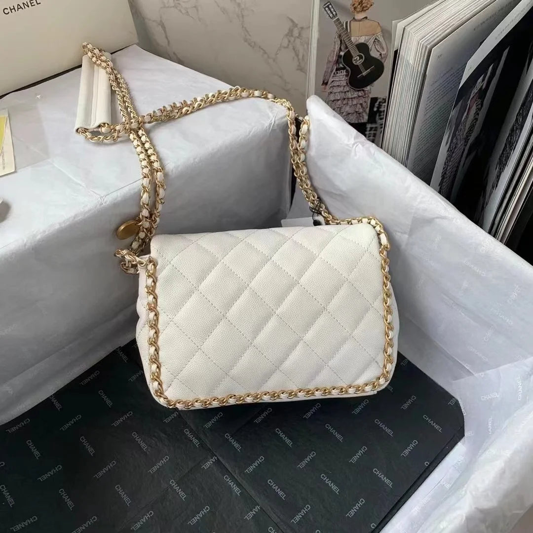 White Chain Flapbag F678