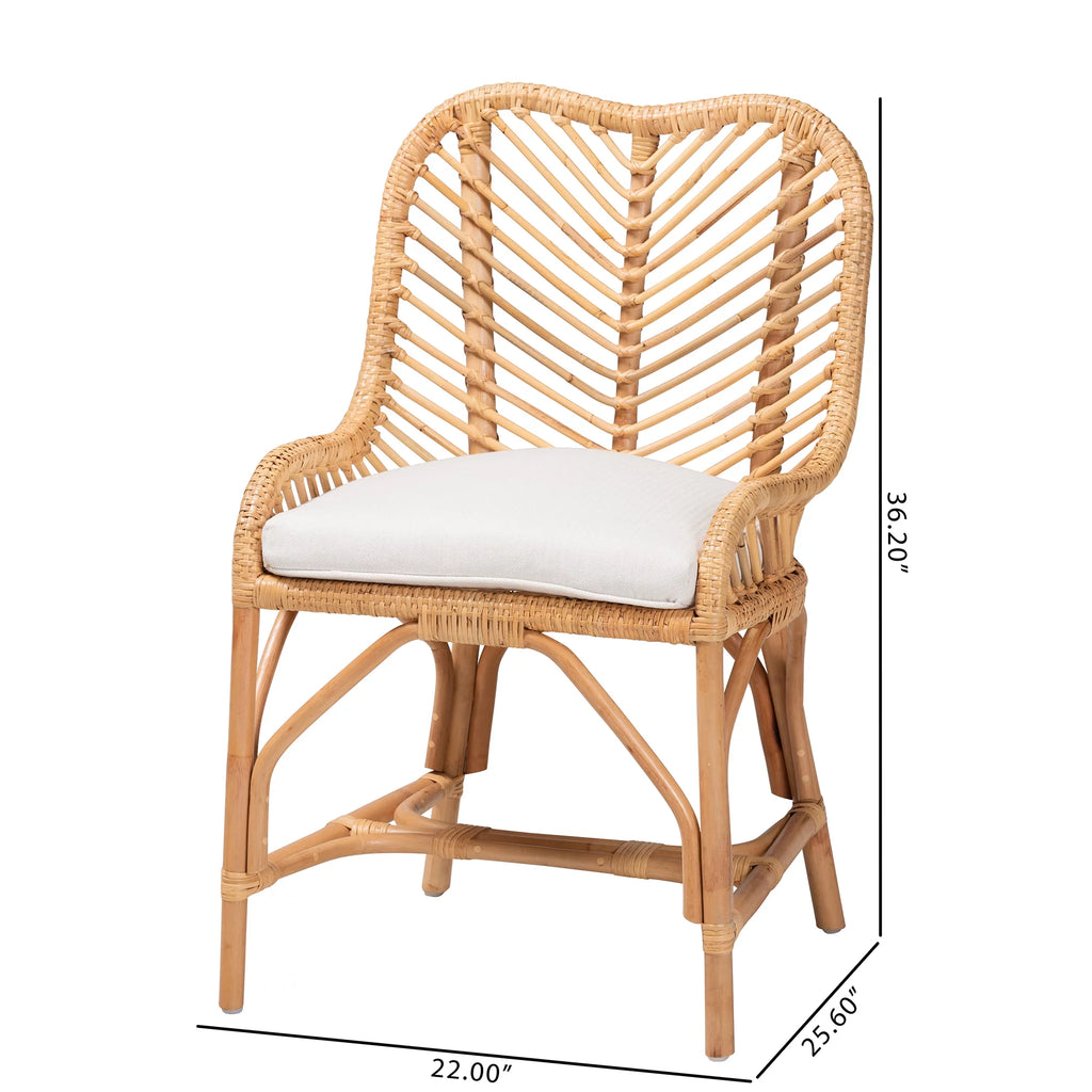 Natural Brown Rattan Dining Chair Q815725