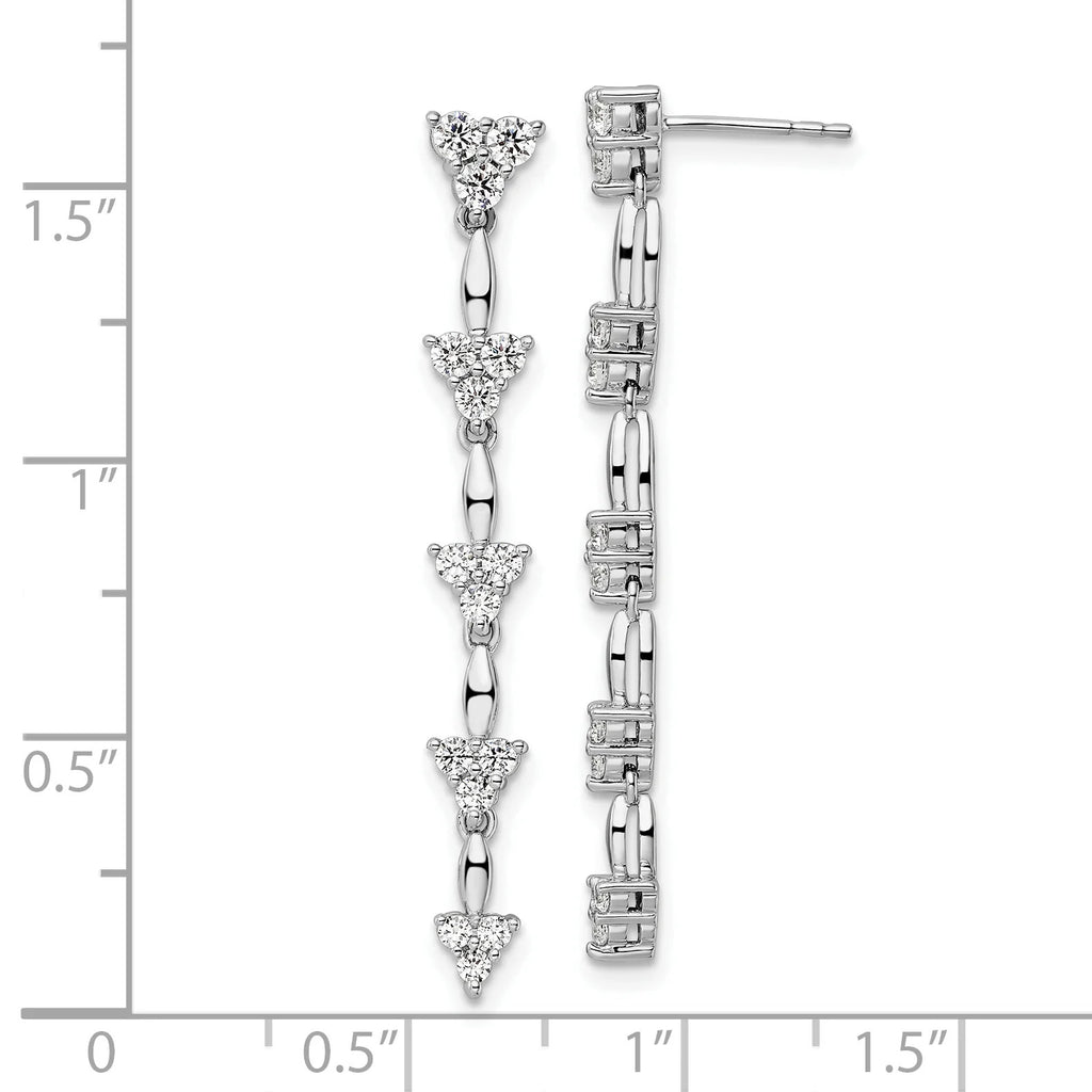 14 Karat White Gold Lab Grown Diamond Marquise Cluster Dangle Earrings W1469