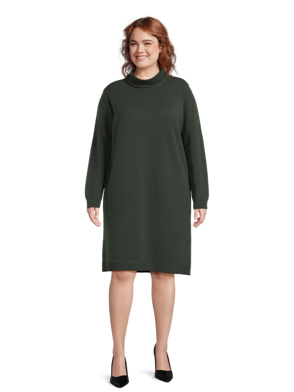 Plus Size Turtleneck Sweater Dress R19415