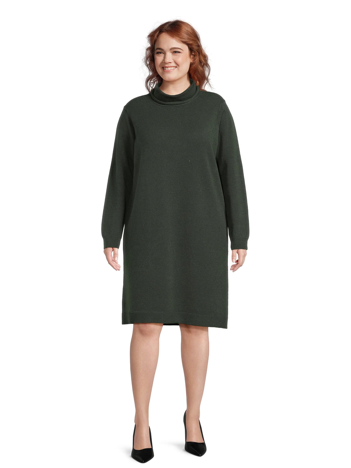Plus Size Turtleneck Sweater Dress R19415