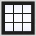 Bronze Vinyl Fixed Picture Window with Colonial Grids B211325