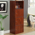 Three-Door Bookcase in Cherry Wood Finish Q583