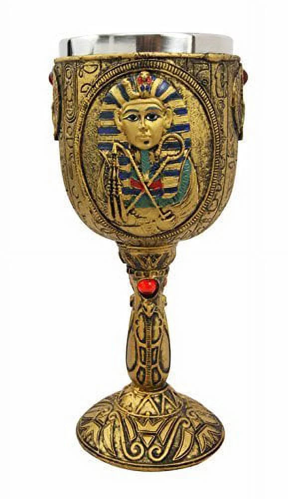 Golden Hieroglyphic Design 6oz Wine Goblet U2767