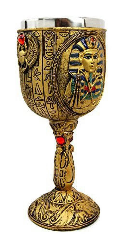 Golden Hieroglyphic Design 6oz Wine Goblet U2767