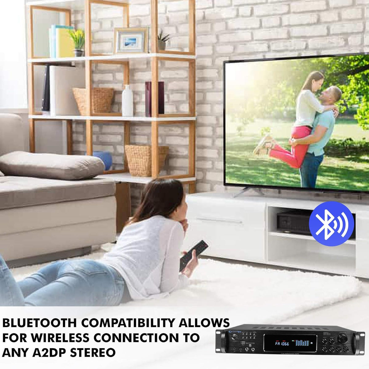 1500 Watt Bluetooth Stereo Amplifier with USB and SD Inputs B411972