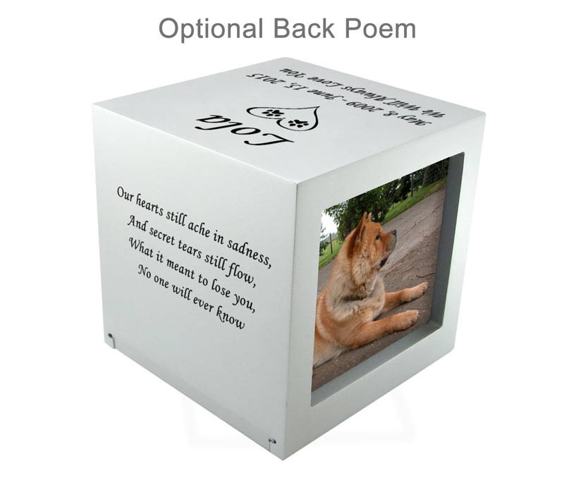 Medium Violet Photo Cube Pet Cremation Urn P7292