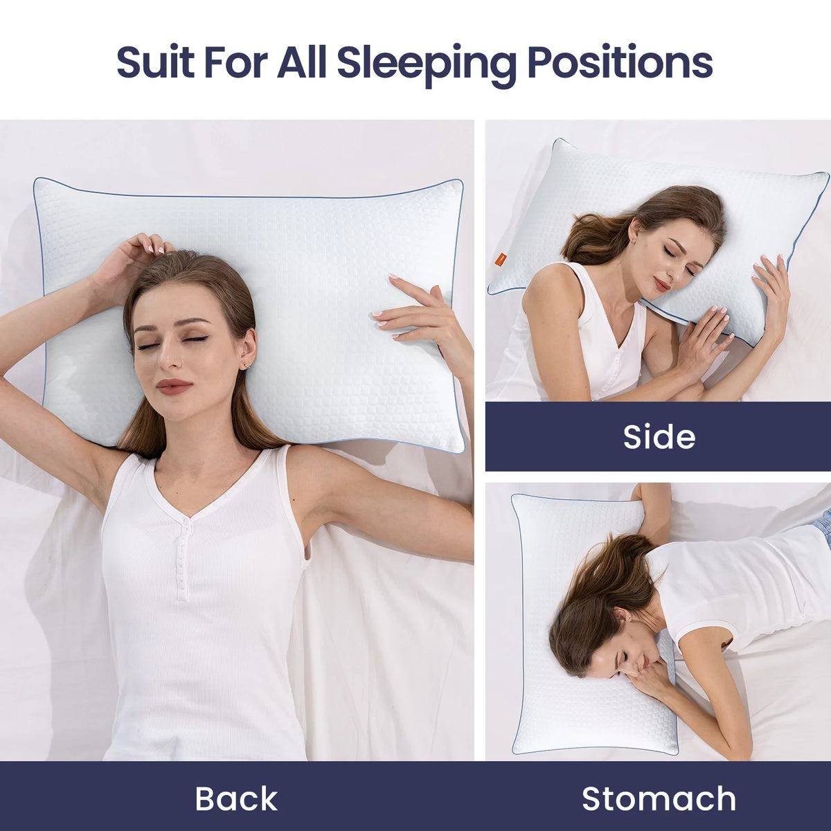 2 Pack Down Alternative Pillows with Removable Cover R3199