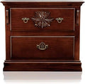 Dark Pine Solid Wood 2-Drawer Nightstand E894122