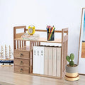 Bamboo Desktop Bookshelf Organizer with 3 Drawers P42732