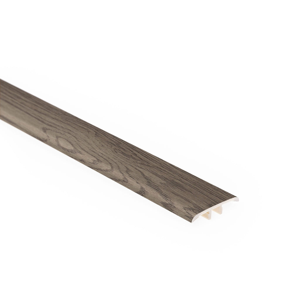 Oak Wood Veneer Vinyl Core Floor T-Moulding in Gray D7839
