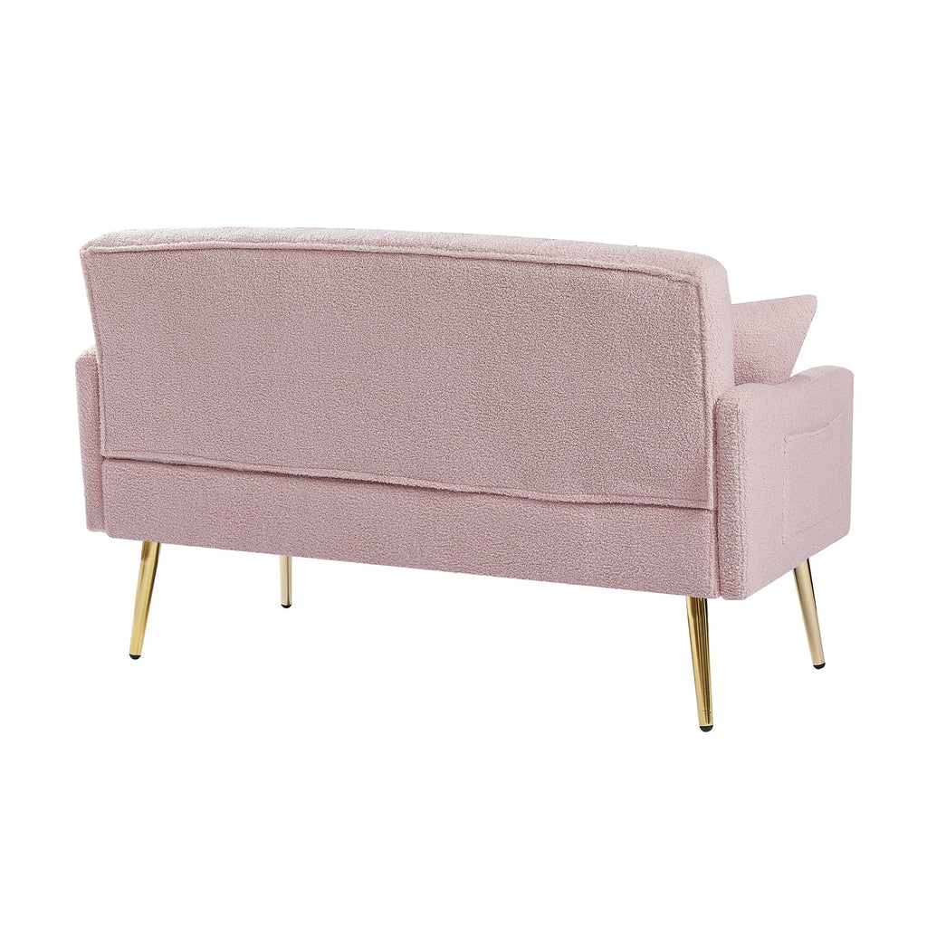PINK TEDDY FABRIC 2 SEATER SOFA W7008