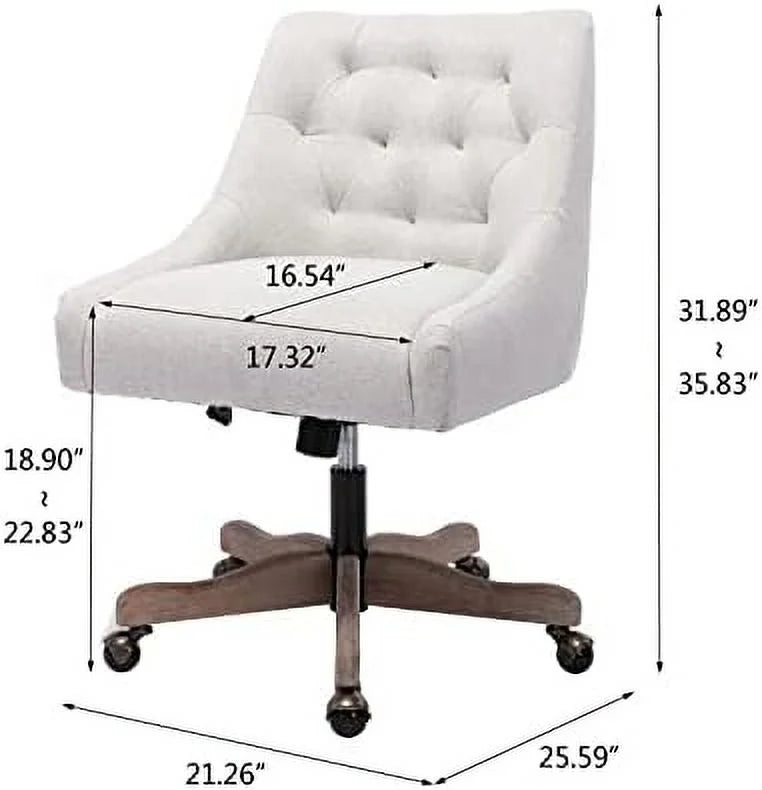 Blue Tufted Swivel Home Office Chair T595