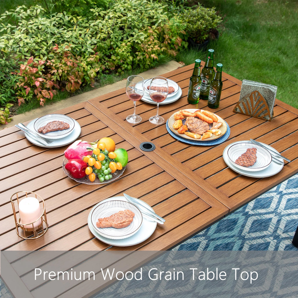 7-Piece Outdoor Dining Set with Swivel Chairs and Table U4163