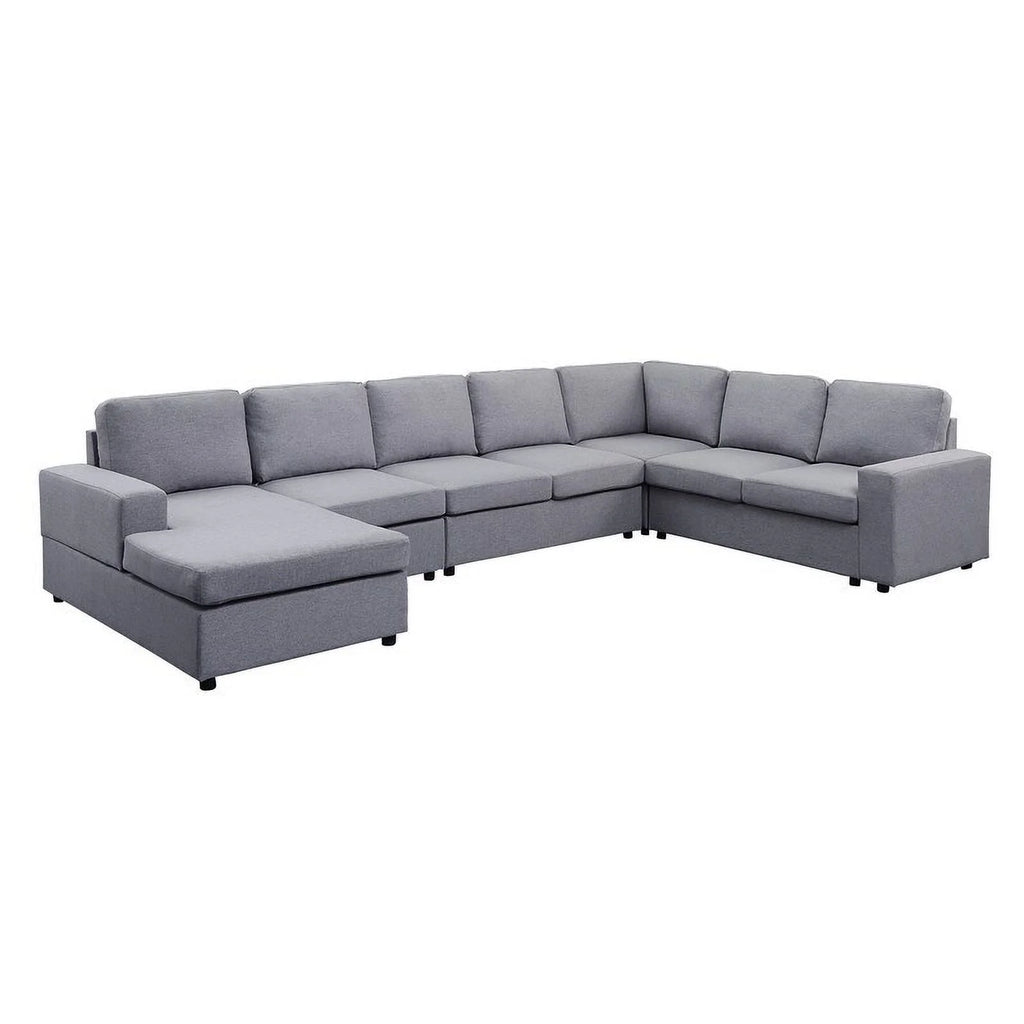 Light Gray Modular Sectional Sofa with Reversible Chaise L6594