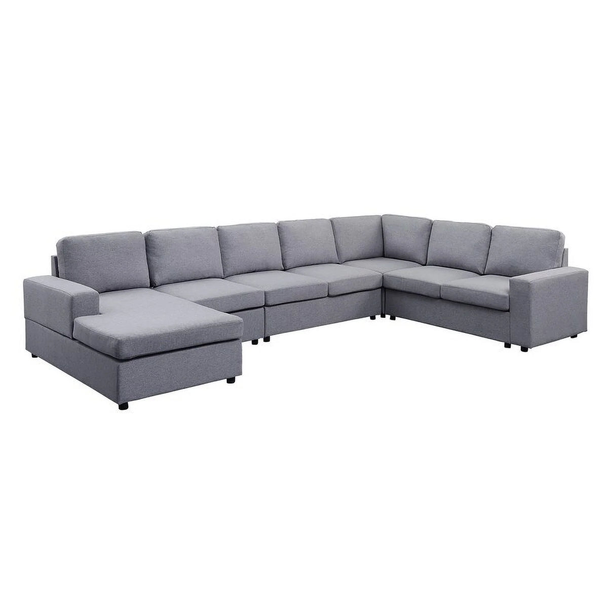 Light Gray Modular Sectional Sofa with Reversible Chaise L6594