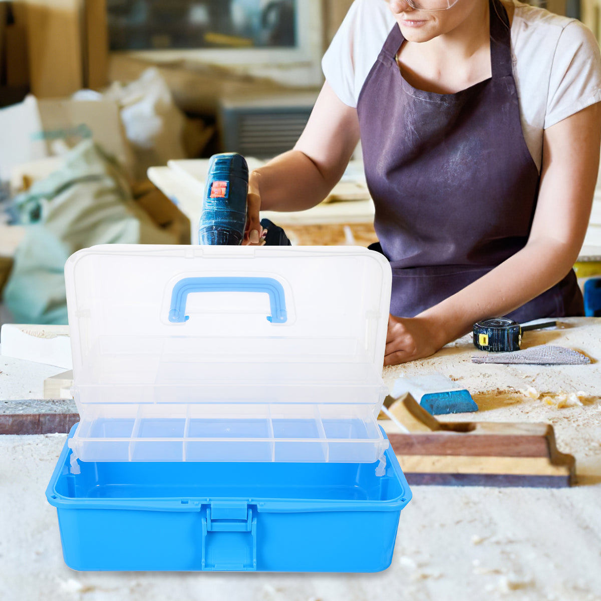 Blue Stackable Collapsible Storage Box V4809