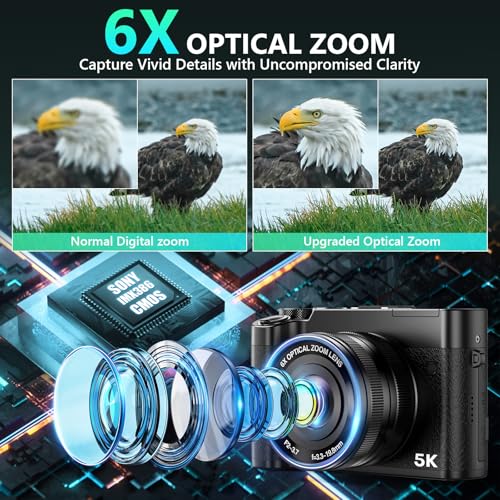 5K Digital Camera 64MP 6X Optical Zoom Autofocus Dual-Lens X423